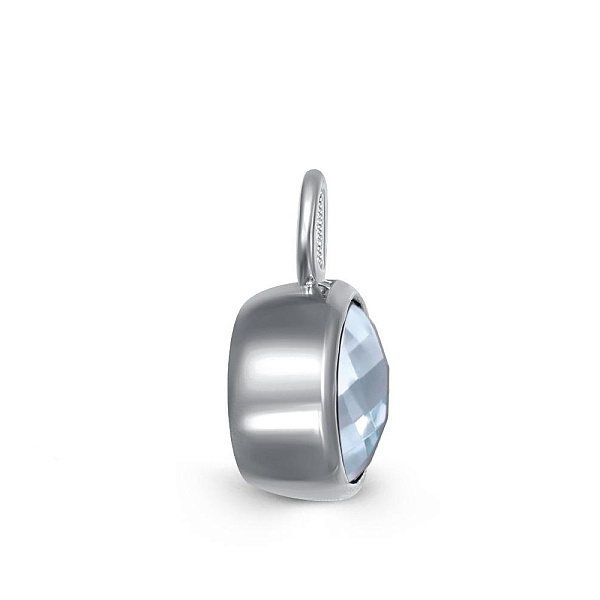 Подвеска серёг-трансформеров из белого золота с топазом sky
