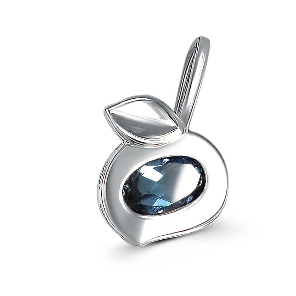 Подвеска Яблоко из белого золота с топазом лондон