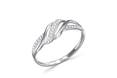Кольцо дорожка из белого золота с 24 бриллиантами