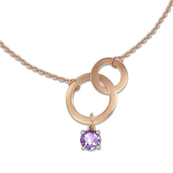Колье Круг из красного золота с аметистом