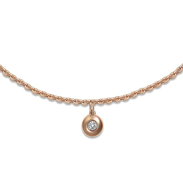 Колье из красного золота с бриллиантом