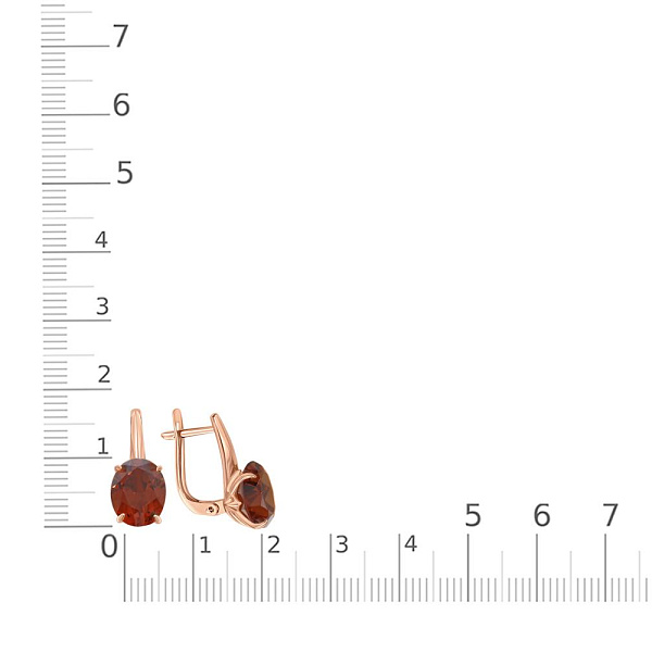 Серьги из красного золота с 2 спессартинами