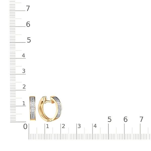 Серьги Дорожки из жёлтого золота с 48 бриллиантами