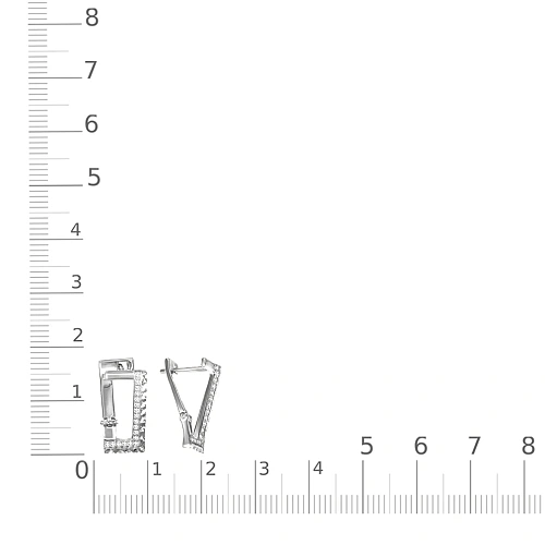 Серьги из белого золота с 36 фианитами