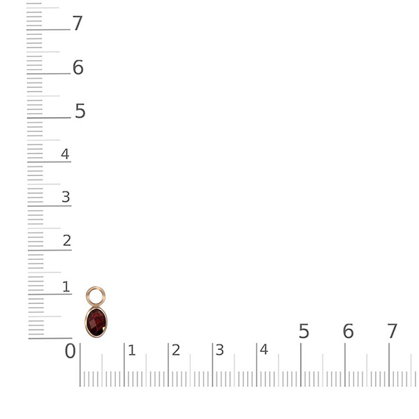 Подвеска серёг-трансформеров из красного золота с гранатом