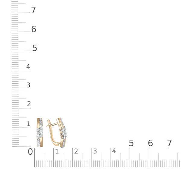 Серьги Дорожки из жёлтого золота с 24 бриллиантами