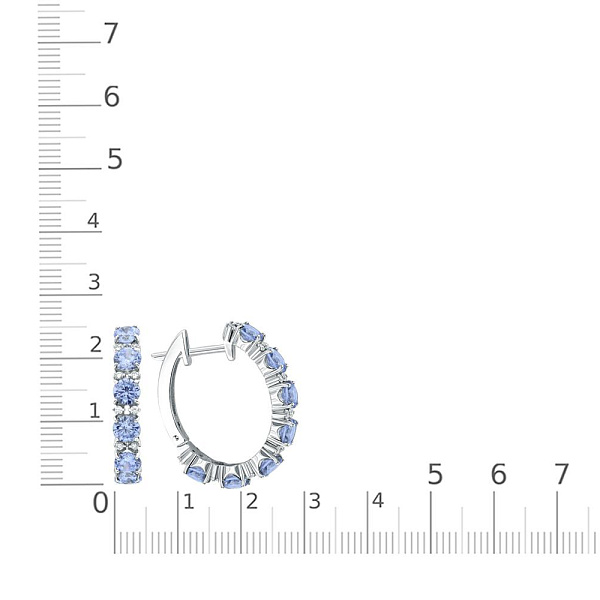Серьги из белого золота с 14 циркониями и 32 фианитами
