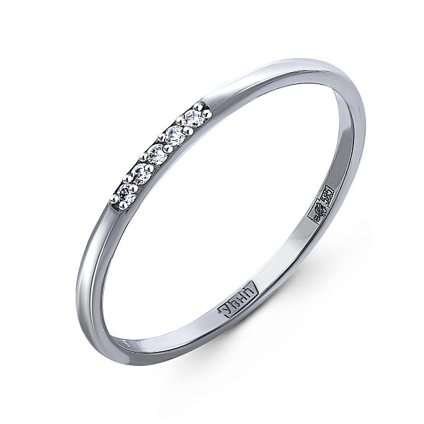 Кольцо Дорожка из белого золота с 5 фианитами