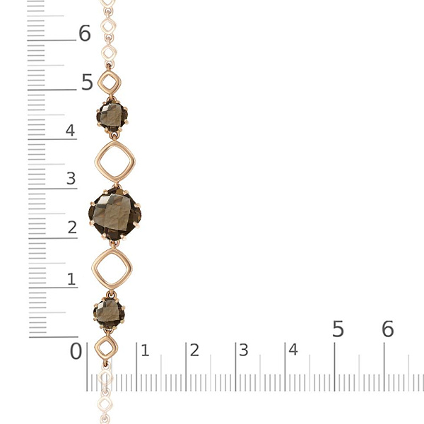 Браслет из красного золота с 3 раухтопазами