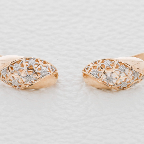 Серьги из красного золота без вставок