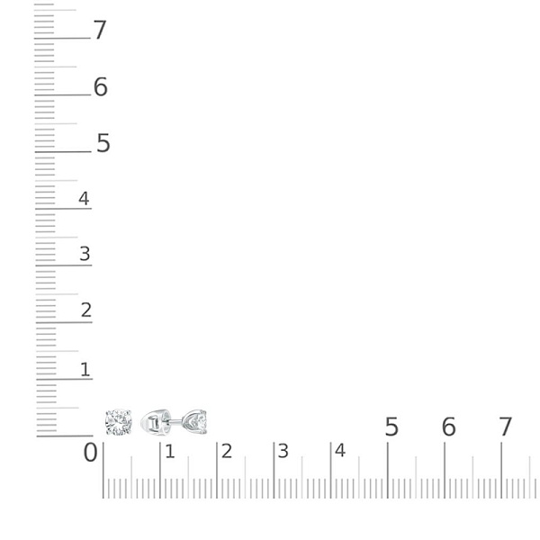 Серьги-пусеты из белого золота с 2 муассанитами