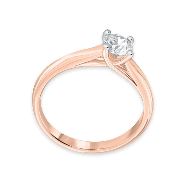 Кольцо из красного золота с муассанитом