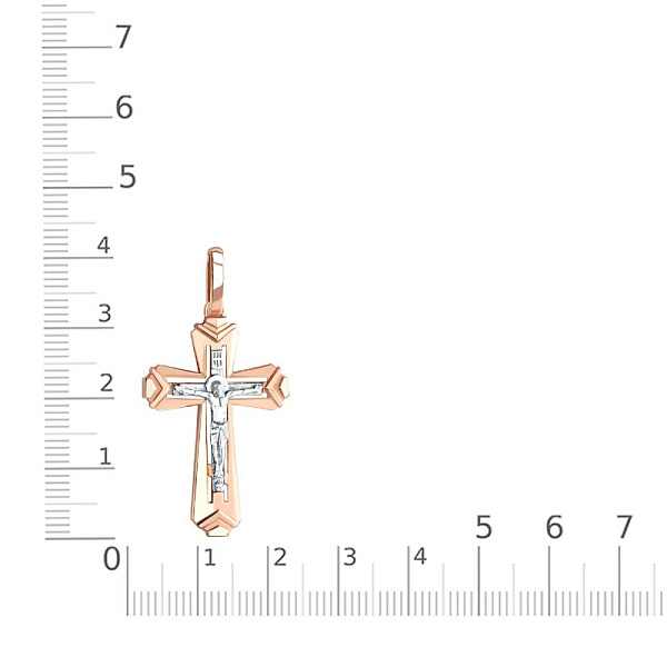 Крест из красного золота без вставок