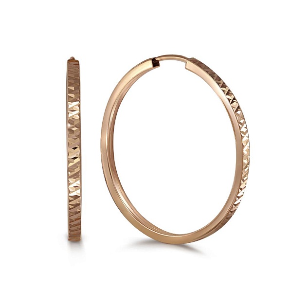 Серьги-конго из красного золота без вставок