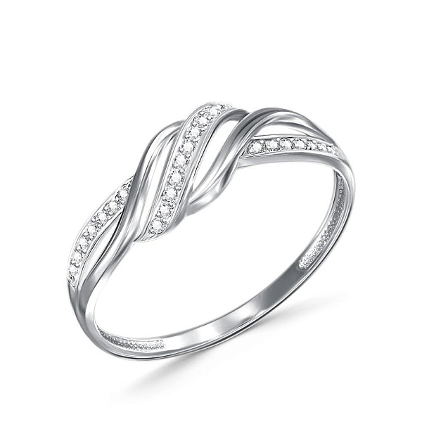 Кольцо дорожка из белого золота с 24 бриллиантами