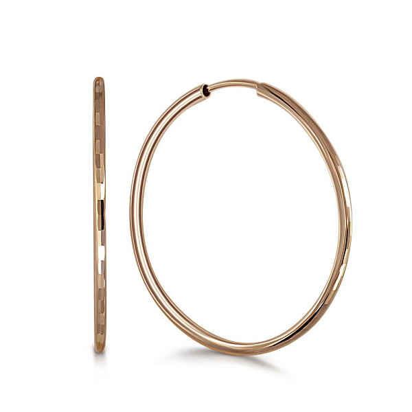 Серьги-конго из красного золота без вставок