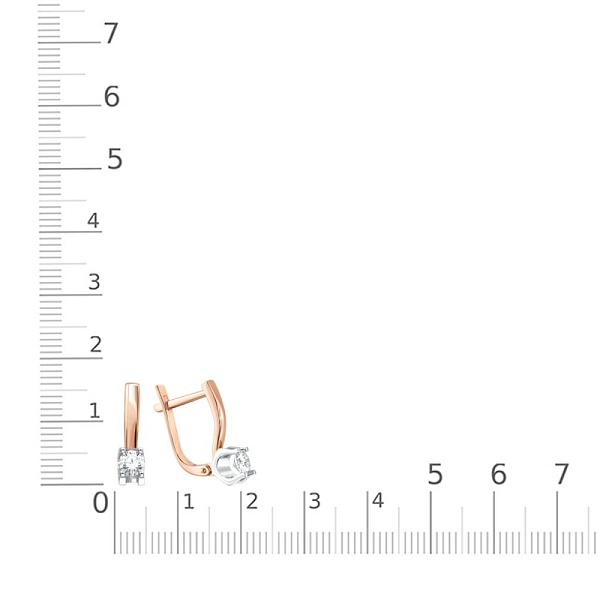 Серьги из красного золота с 2 муассанитами