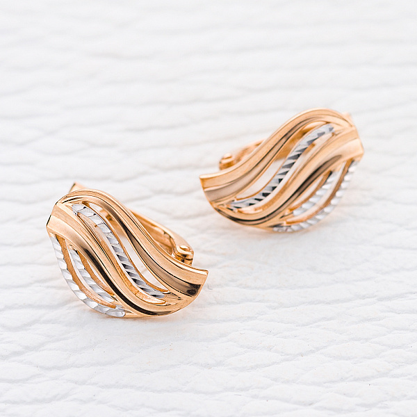 Серьги из красного золота без вставок