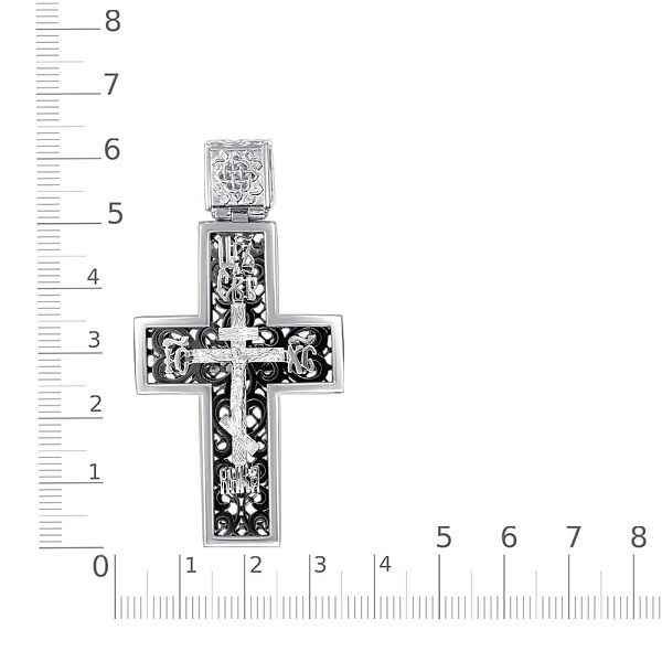 Крест из белого золота без вставок