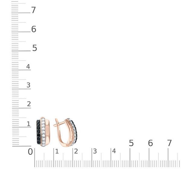 Серьги из красного золота с 32 бриллиантами