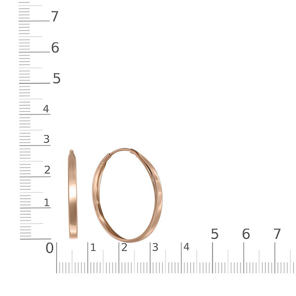 Серьги-конго из красного золота без вставок