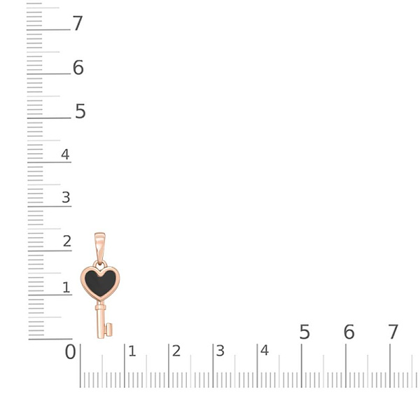 Подвеска Ключик из красного золота с ониксом