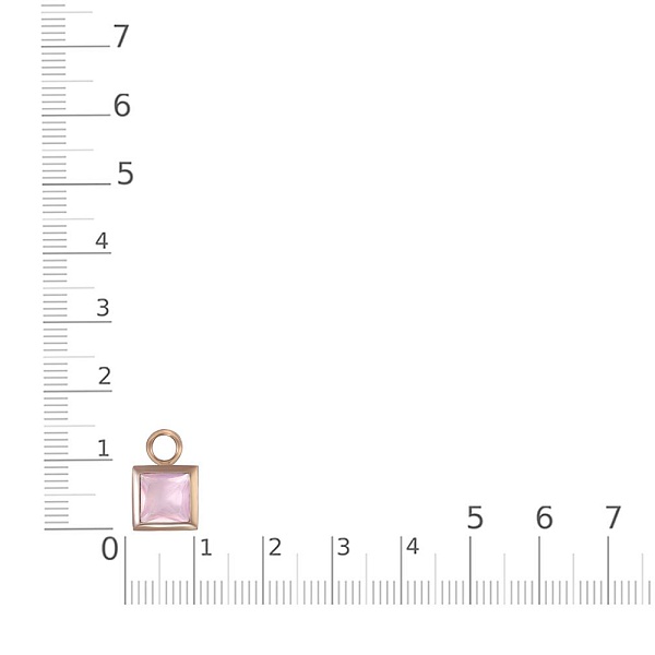 Подвеска серёг-трансформеров из красного золота с кварцем