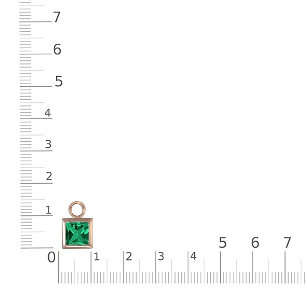 Подвеска серёг-трансформеров из красного золота с изумрудом