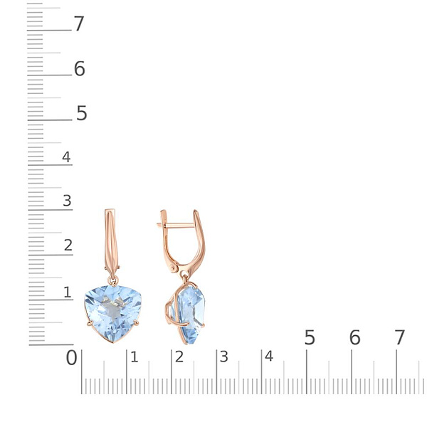 Серьги из красного золота с 2 топазами sky