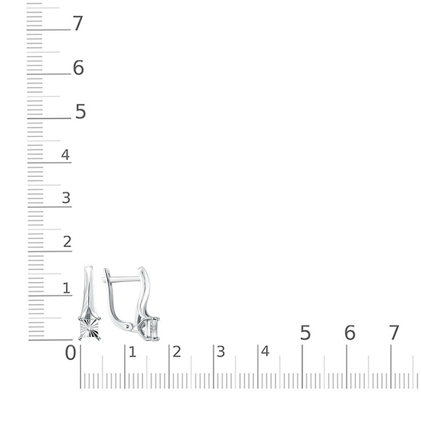 Серьги из белого золота с 2 бриллиантами
