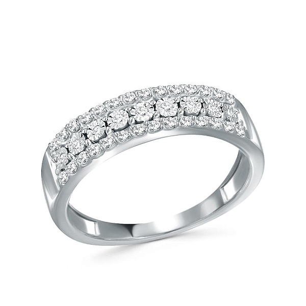 Кольцо Дорожка из белого золота с 37 выращенными бриллиантами