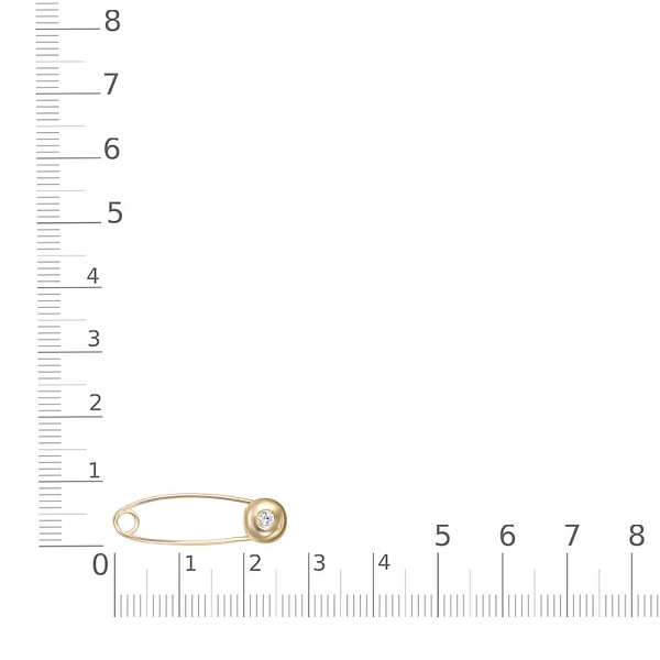 Булавка из жёлтого золота с фианитом