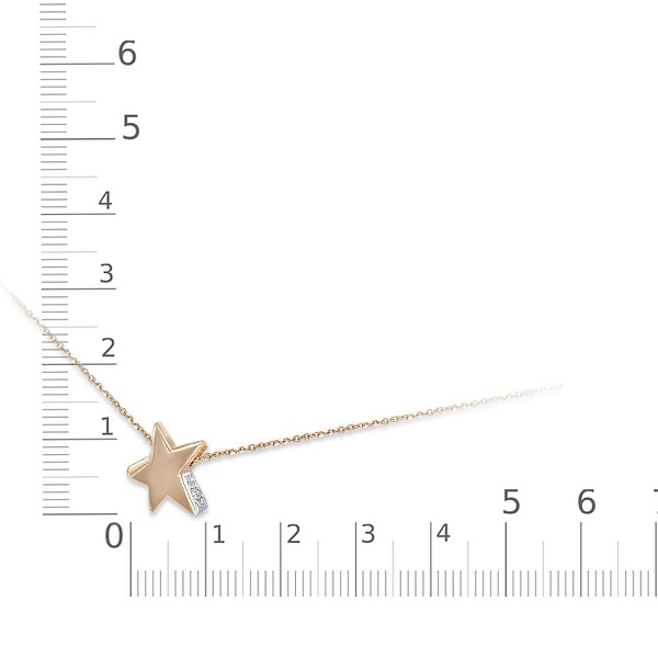 Колье Звезда из красного золота с 8 фианитами