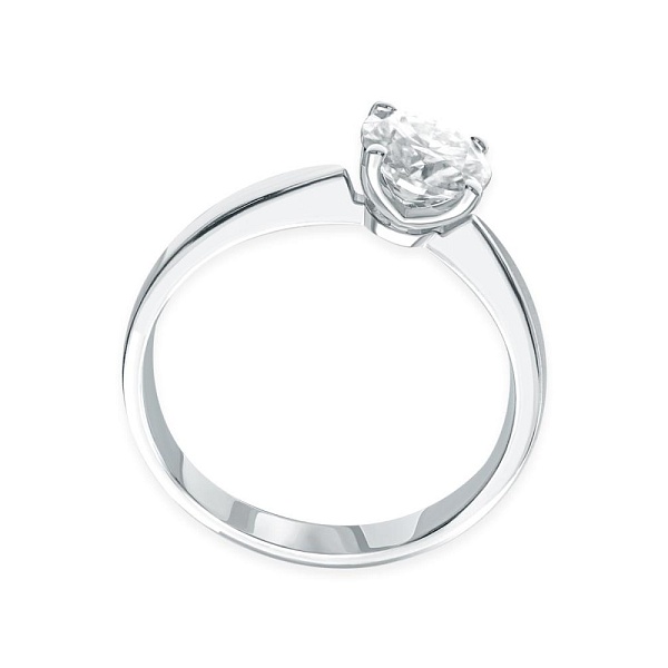 Кольцо из белого золота с выращенным бриллиантом