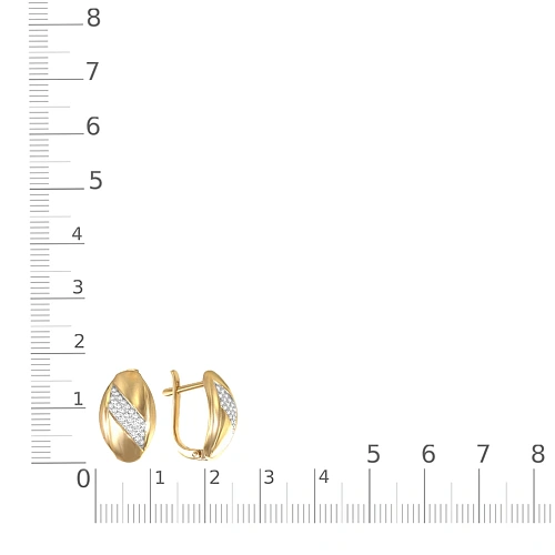 Серьги из жёлтого золота с 54 фианитами