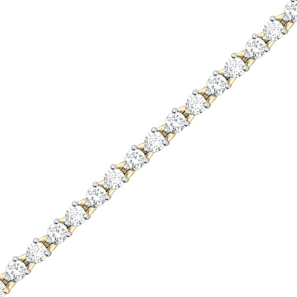 Браслет из жёлтого золота с 49 выращенными бриллиантами