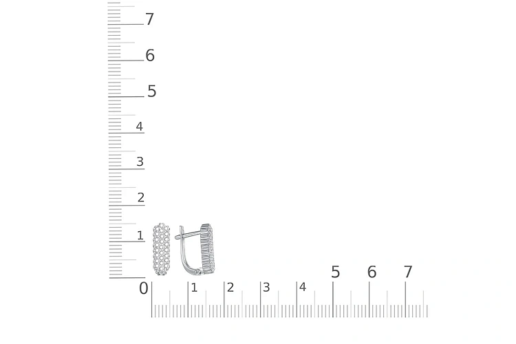 Серьги из белого золота с 50 фианитами