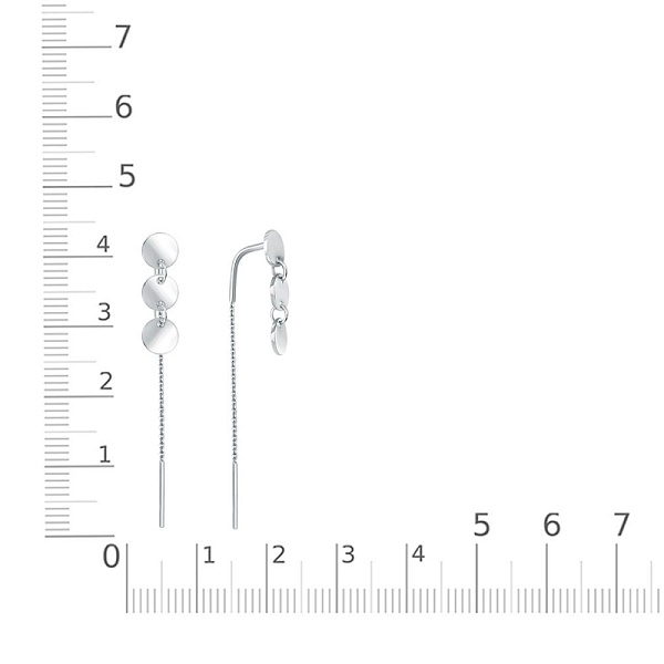 Серьги-продёвки Круги из белого золота без вставок