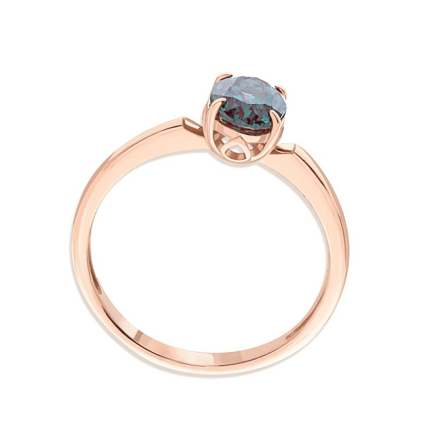 Кольцо из красного золота с александритом