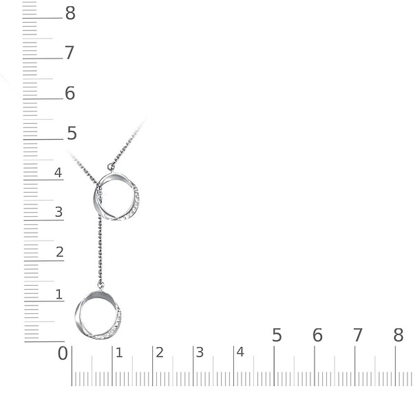 Колье Круг из белого золота с 16 фианитами