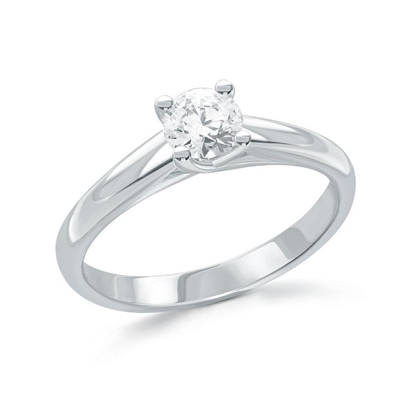 Кольцо из белого золота с муассанитом