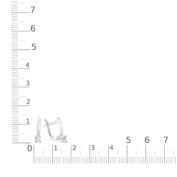 Серьги из белого золота с 2 выращенными бриллиантами