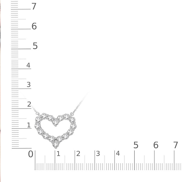 Колье Сердце из белого золота с 16 бриллиантами