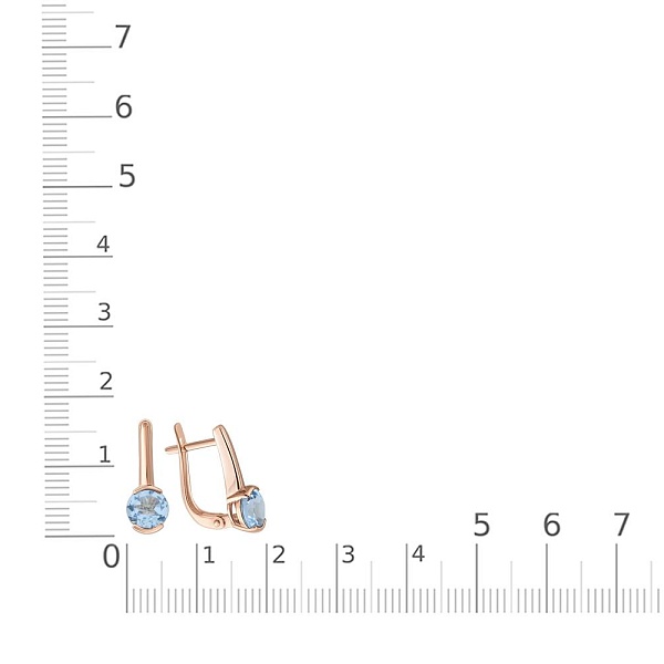 Серьги из красного золота с 2 топазами sky