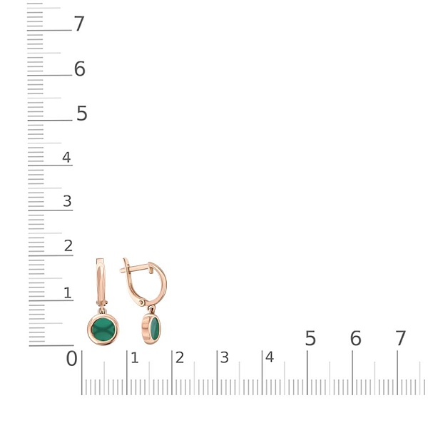 Детские серьги из красного золота с 2 агатами