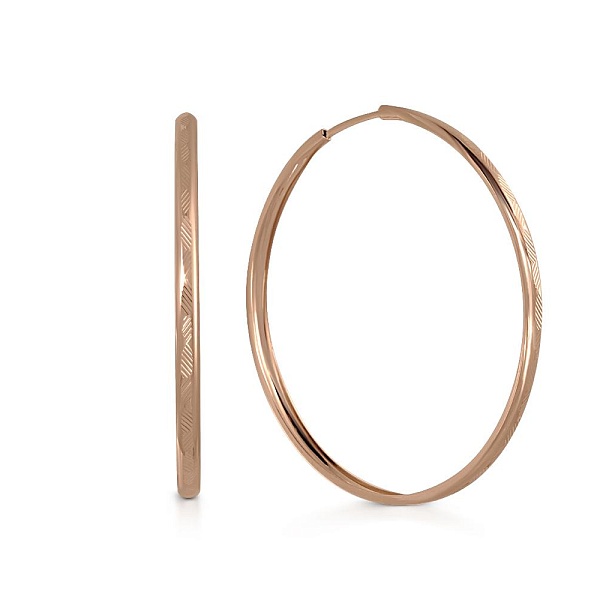 Серьги-конго из красного золота без вставок