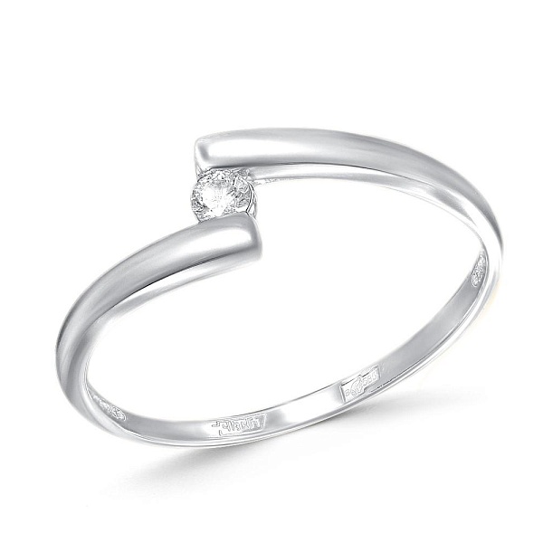 Кольцо из белого золота с бриллиантом