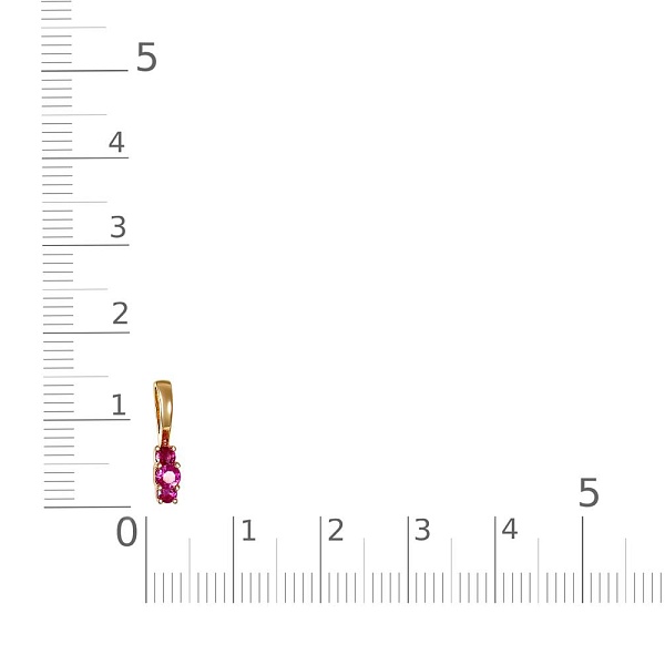 Подвеска из жёлтого золота с 3 рубинами