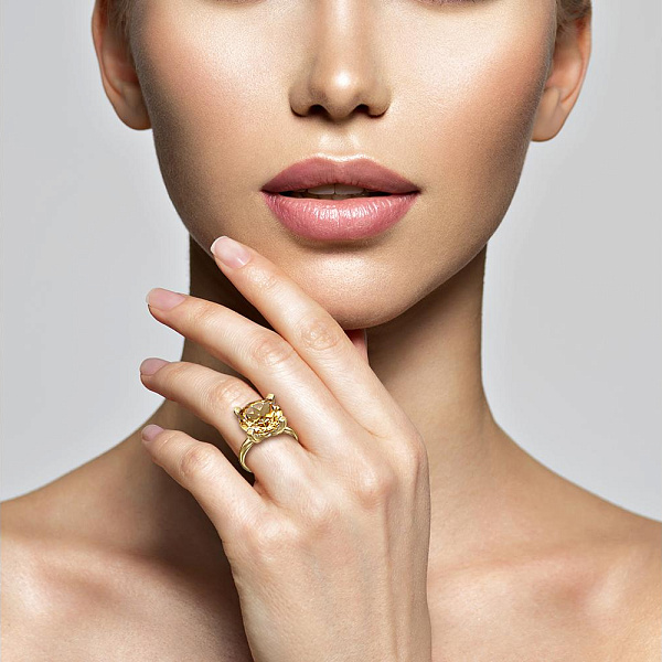 Кольцо из жёлтого золота с цитрином