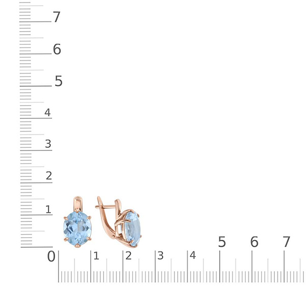 Серьги из красного золота с 2 топазами sky